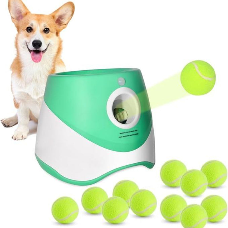 Automatic Dog Ball Launcher with 3 Tennis Balls, 3 Mode Adjustable Dog Ball Thrower, Interactive Dog Toys for Small & Medium Dogs Indoor & Outdoor