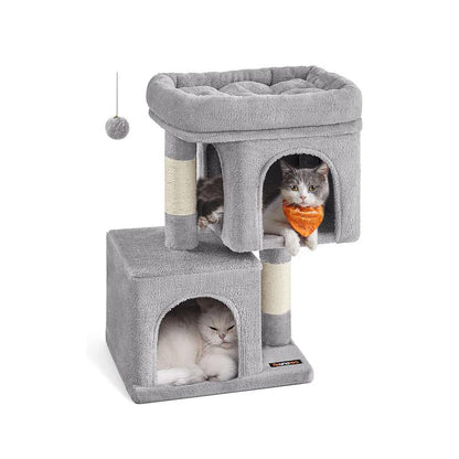 Feandrea Cat Tree, 33.1-Inch Cat Tower, L, Condo for Large Cats up to 16 Lb,2 Cat Caves, Scratching Post