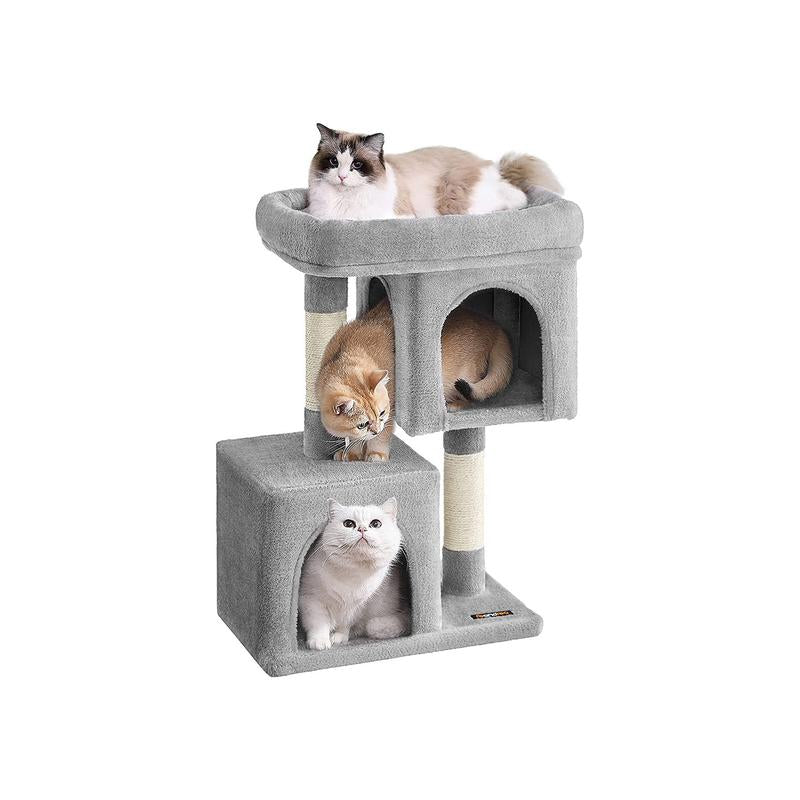 Feandrea Cat Tree, 33.1-Inch Cat Tower, L, Condo for Large Cats up to 16 Lb,2 Cat Caves, Scratching Post