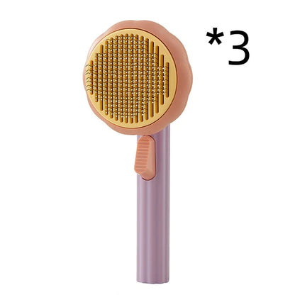 New Pet Cat Brush Hot Selling Hand-Held Steel Wire Self-Cleaning Comb Looper for Hair Removal