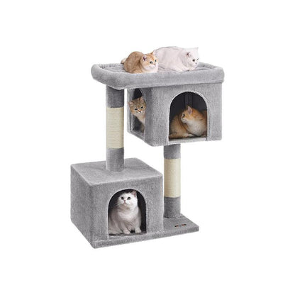 Feandrea Cat Tree, 33.1-Inch Cat Tower, L, Condo for Large Cats up to 16 Lb,2 Cat Caves, Scratching Post