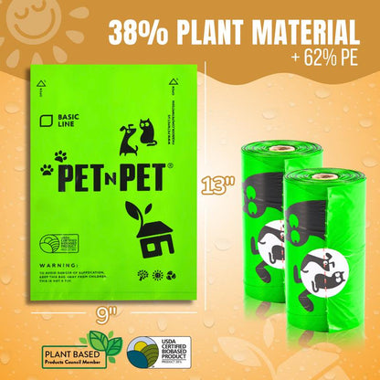 Pet N Pet Dog Poop Bag Rolls - 38% Plant Based, 270 Counts Unscented & Lavender Scented, Leak Proof Dog Poop Bags