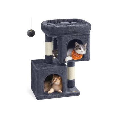 Feandrea Cat Tree, 33.1-Inch Cat Tower, L, Condo for Large Cats up to 16 Lb,2 Cat Caves, Scratching Post