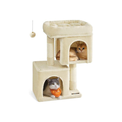 Feandrea Cat Tree, 33.1-Inch Cat Tower, L, Condo for Large Cats up to 16 Lb,2 Cat Caves, Scratching Post