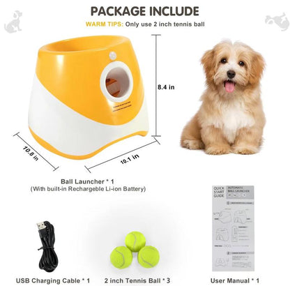 Automatic Dog Ball Launcher with 3 Tennis Balls, 3 Mode Adjustable Dog Ball Thrower, Interactive Dog Toys for Small & Medium Dogs Indoor & Outdoor